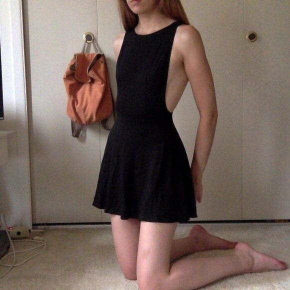 NEW American Apparel S Black Y2k Skater Indie Sleaze Grunge Mini Fit Flare Sexy - Picture 1 of 16